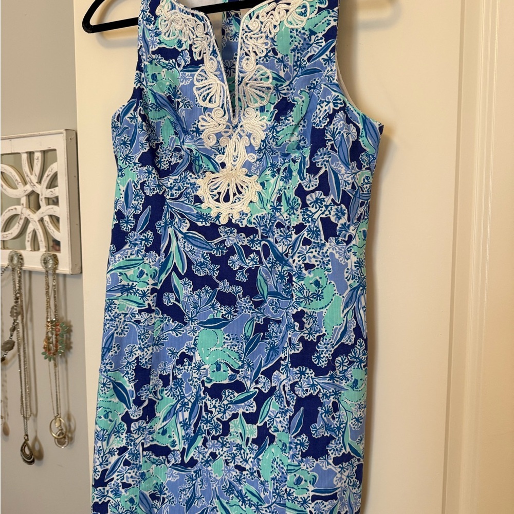 Lilly Pulitzer Blue and White Floral Dress